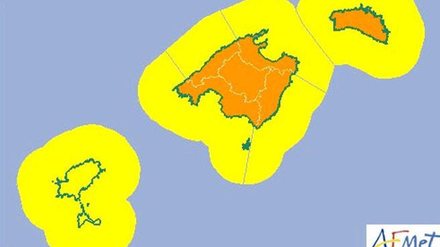 Alerta naranja en Mallorca por fuertes lluvias y viento