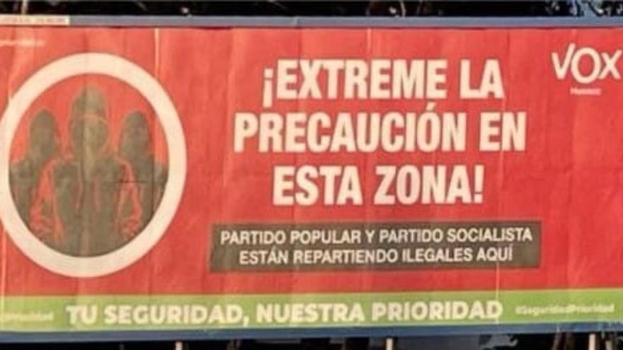 Cambiar Huesca-IU exige retirar &quot;la valla racista y xenófoba&quot; que ha instalado Vox en la entrada de Huesca