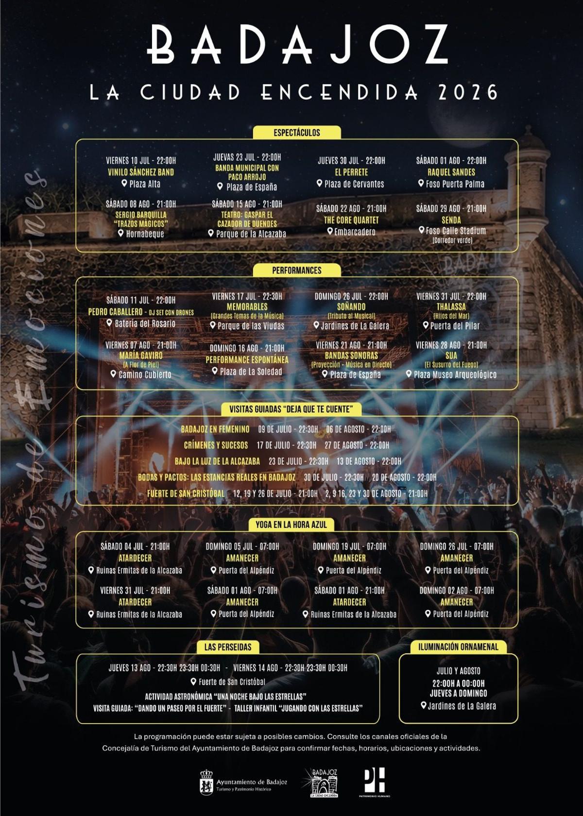 Cartel de 'Badajoz, La Ciudad Encendida' 2026.