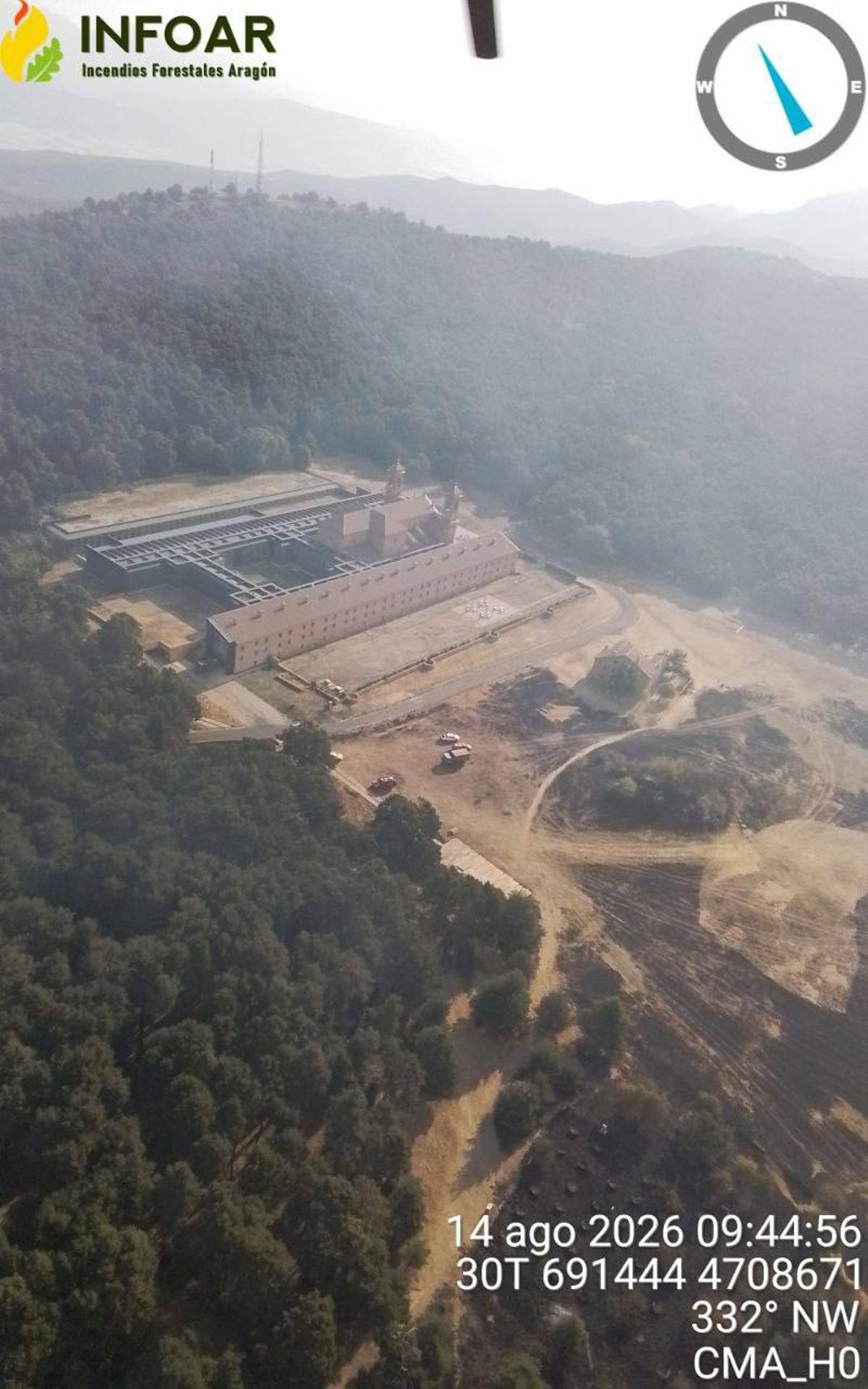 El monasterio nuevo de San Juan de la Peña desde el aire