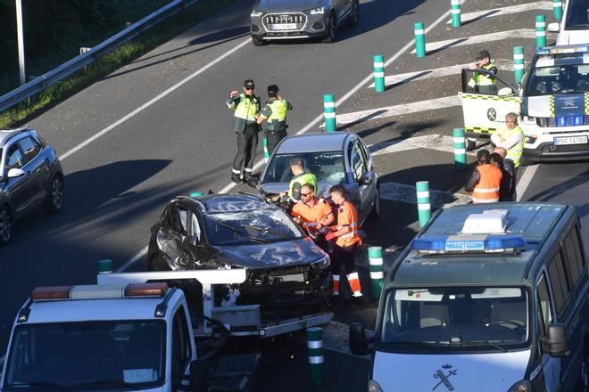 Varios heridos en A Coruña tras un choque múltiple en la autopista AP-9