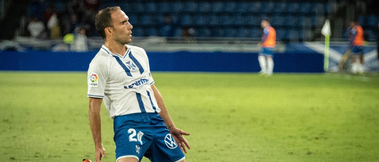 Nacho Martínez, celebrando el gol que marcó en el partido contra el Sporting.