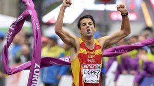 Miguel Ángel López ya es campeón de Europa (foto) y del mundo de 20 kilómetros marcha. En Río busca la triple corona.