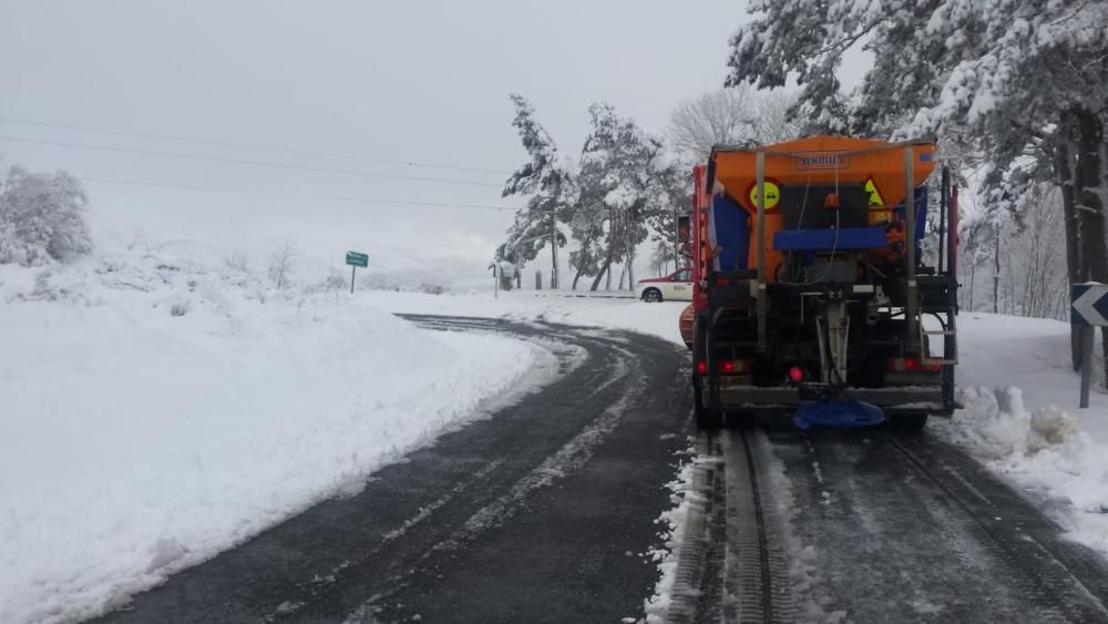 La nieve cubre la comarca sanabresa