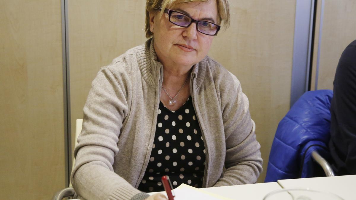 La diputada nacional Isaura Leal, miembro de la ejecutiva de Pedro Sánchez y ahora presidenta de la gestora del PSOE de Madrid, el 19 de febrero de 2018 en Ferraz.