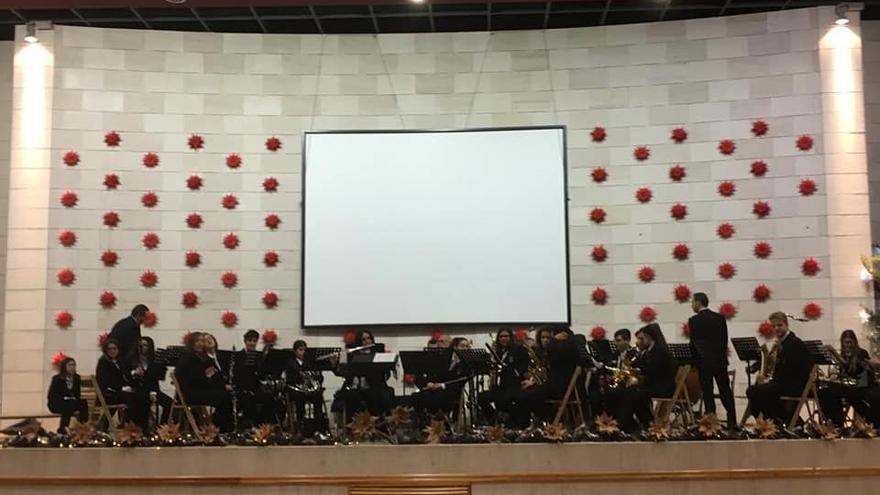 Una de las actuaciones de la banda de Villafranca de los Barros, antes de la pandemia.