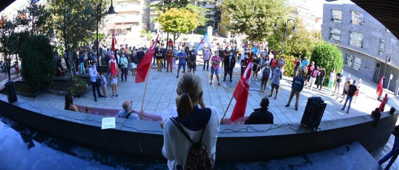 Protestas en Cangas y Moaña contra la subida de la luz. | G.NÚÑEZ