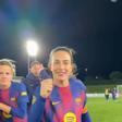 Alegría y emoción entre las jugadoras del Barça tras su victoria contra el Madrid