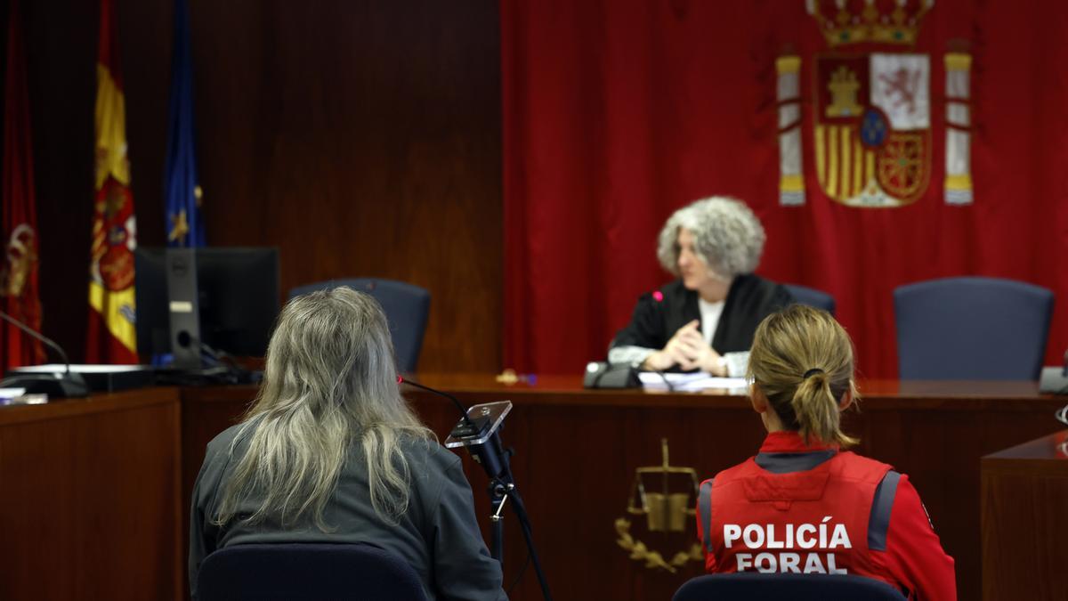 Antonio Mayol, el mallorquín que asesinó a su compañero de piso en Pamplona, durante el juicio en la Audiencia de Navarra.