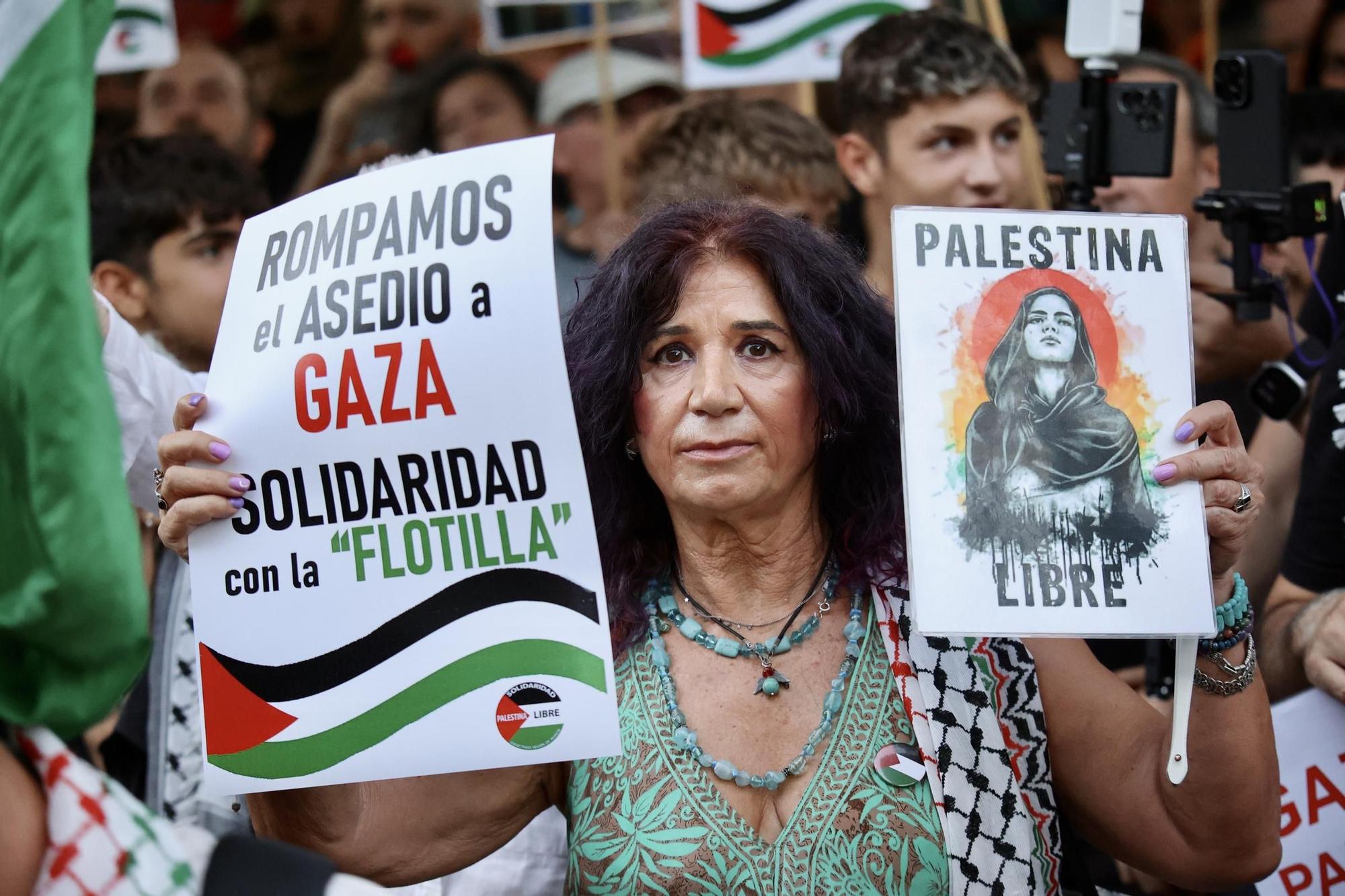 Así se vivió la concentración en apoyo a Palestina frente a la Delegación del Gobierno