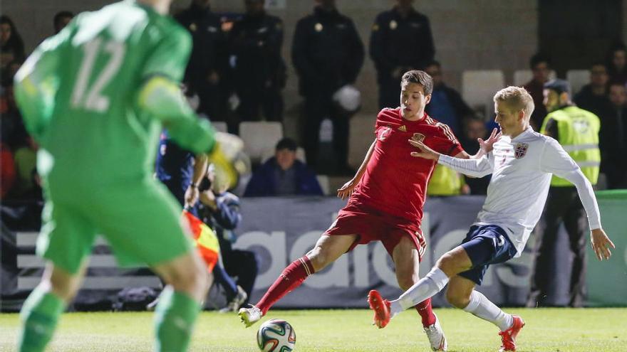 Imagen del último partido de la Selección Sub21 contra Noruega, en Cartagena