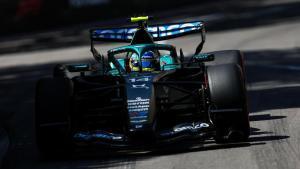 Fernando Alonso, con su Aston Martin en el GP de Mónaco.