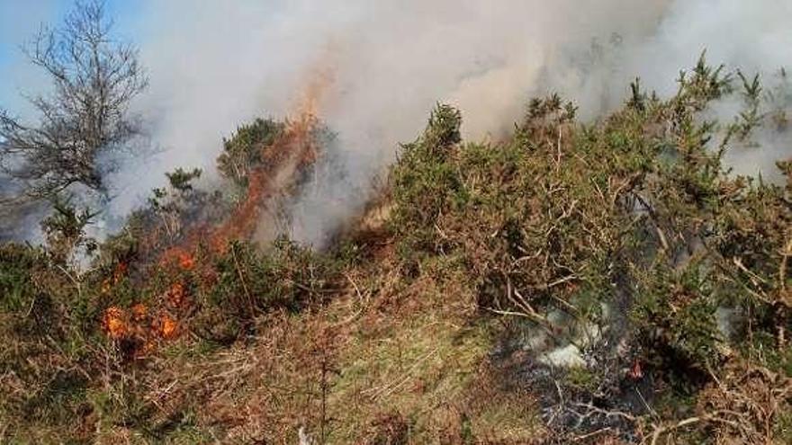 Fuegos controlados ayer en los montes de Onís.