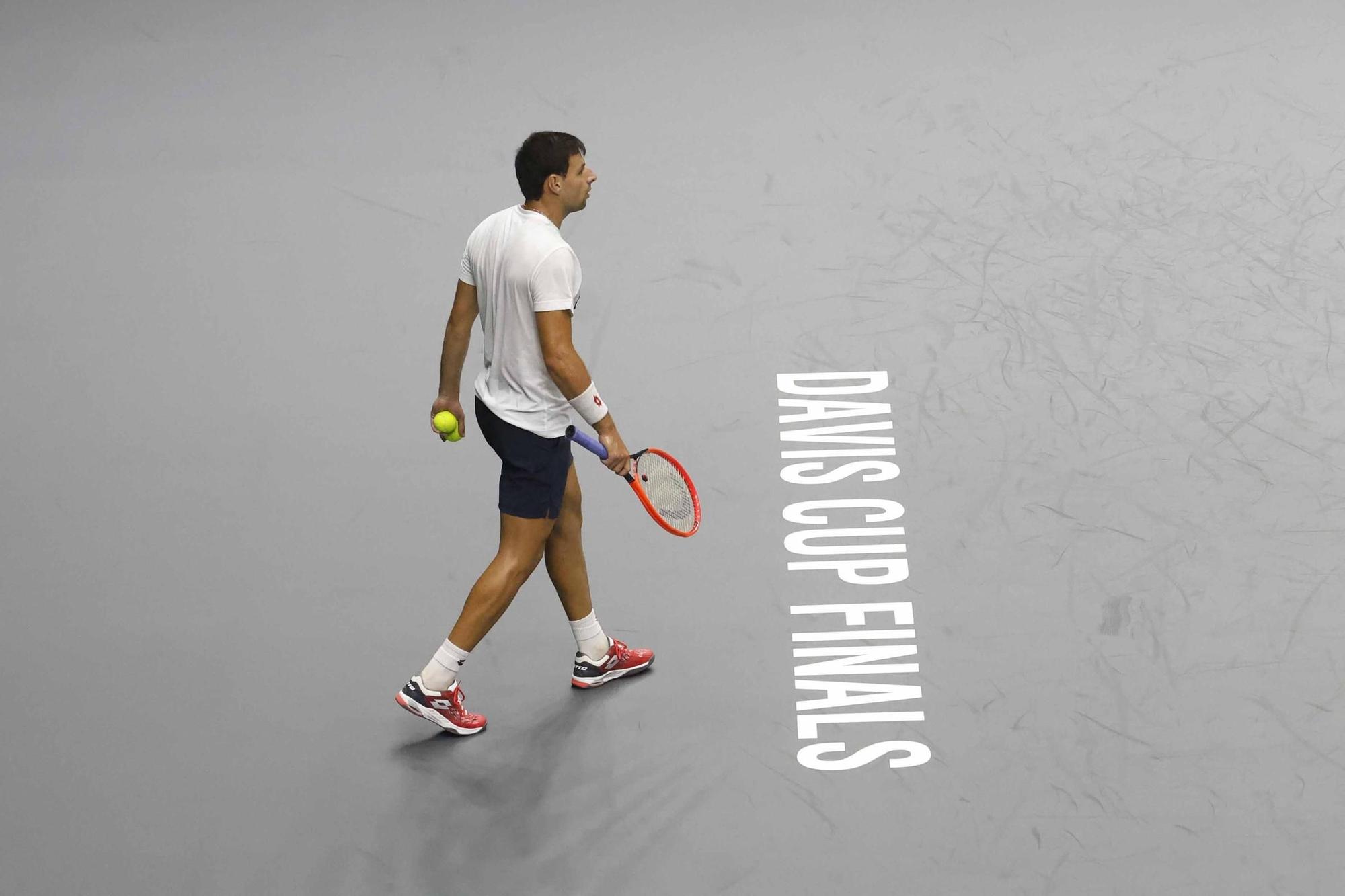 Primeros entrenamientos en La Fonteta de Copa Davis