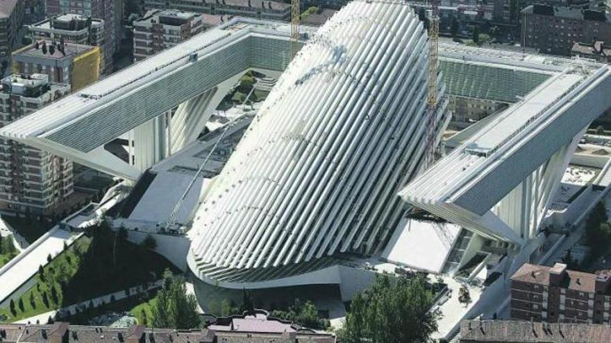 Vista aérea del Palacio de Congresos de Buenavista durante las obras.