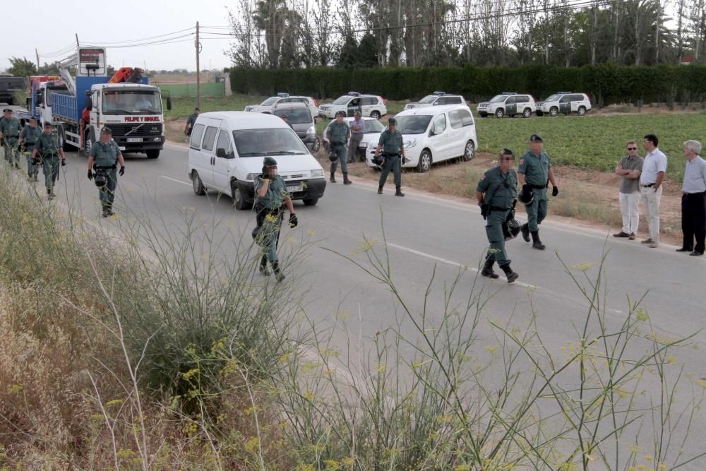 Protesta agricultores por el sellado del desagüe