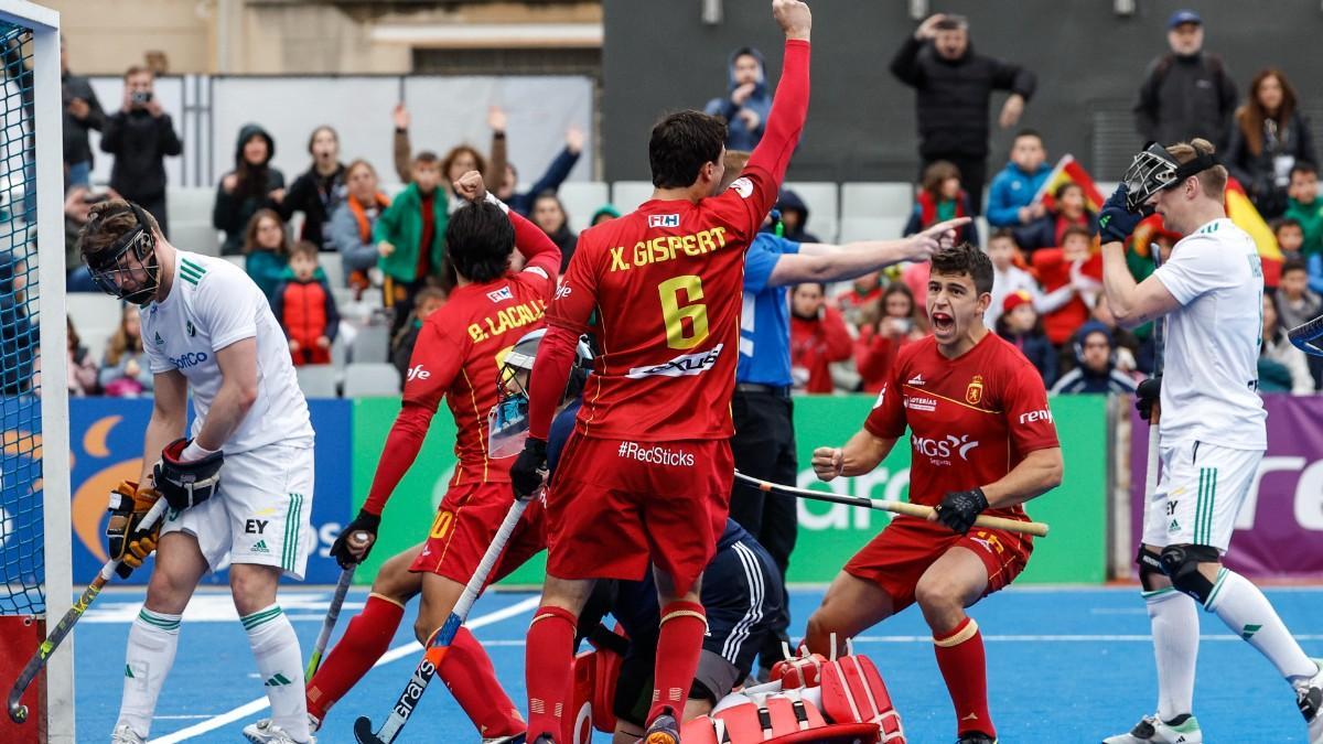 La selección española de hockey, durante el preolímpico