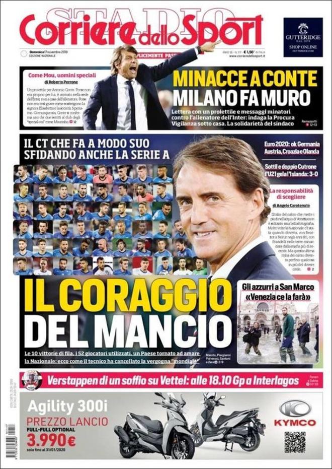 La portada de Corriere del 17 de noviembre