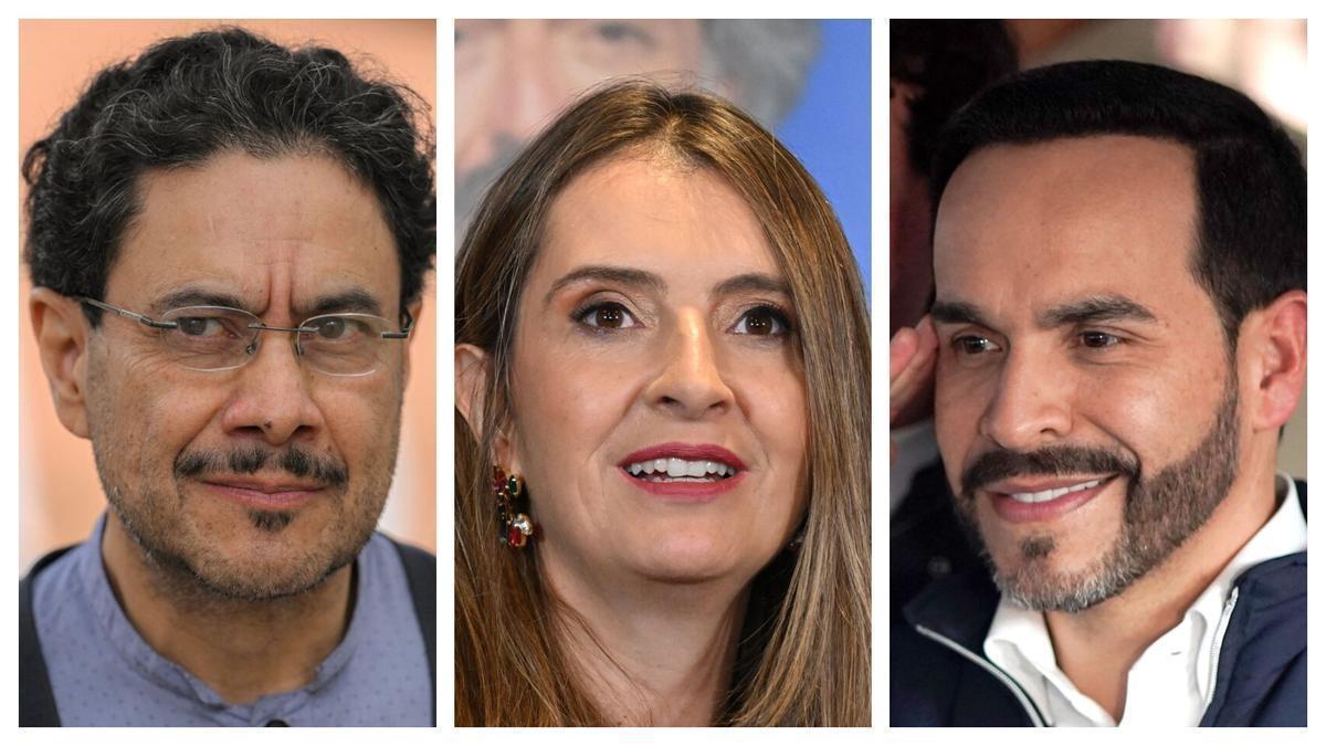 Els candidats a les eleccions presidencials de Colòmbia, Iván Cepeda, Paloma Valencia i Abelardo de la Espriella.