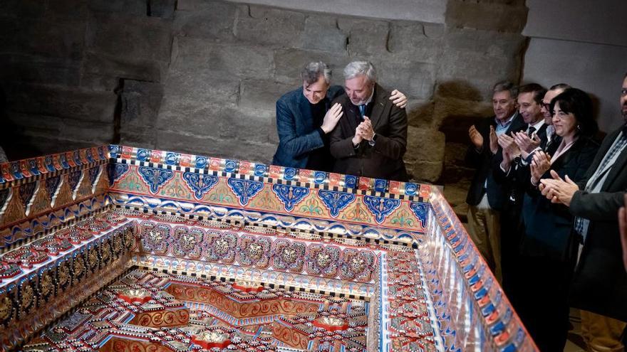 Azcón asegura que las pinturas de Sijena "estarán dentro de muy poco donde les corresponde"