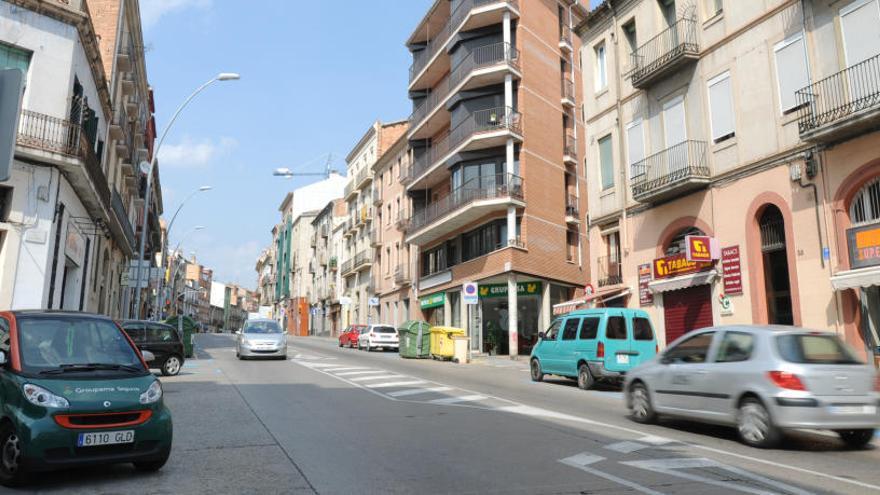 El tram de la carretera de Vic més proper a la Muralla del Carme.