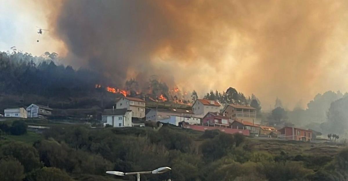 Incendio forestal do pasado luns en Caión.