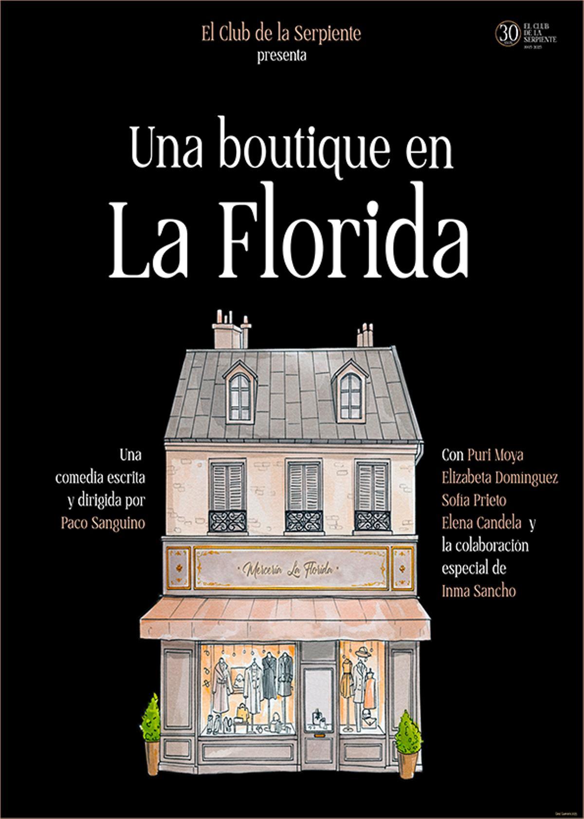 Cartel de la obra teatral "Una boutique en La Florida"