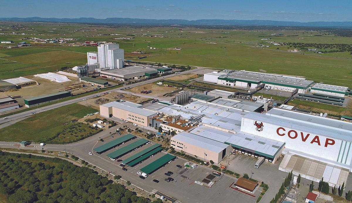 Vista aérea de distintas instalaciones de la cooperativa agroganadera Covap.