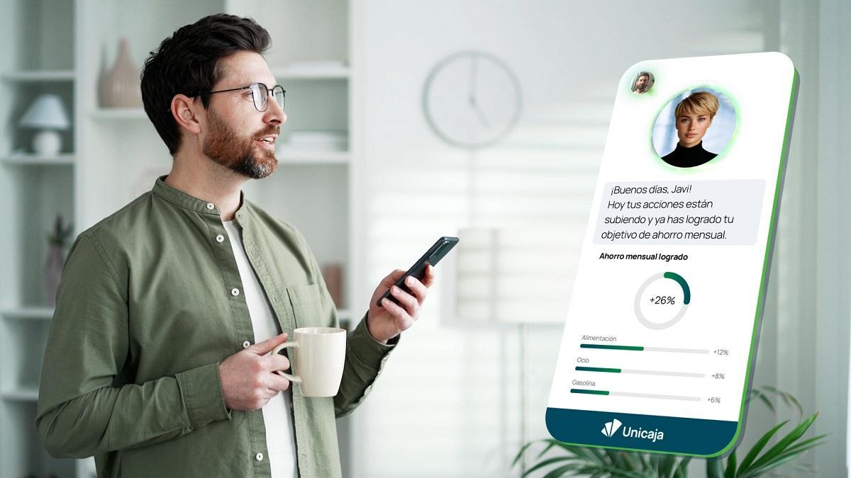 Una imagen promocional del uso de la IA facilitada por la entidad malagueña Unicaja.