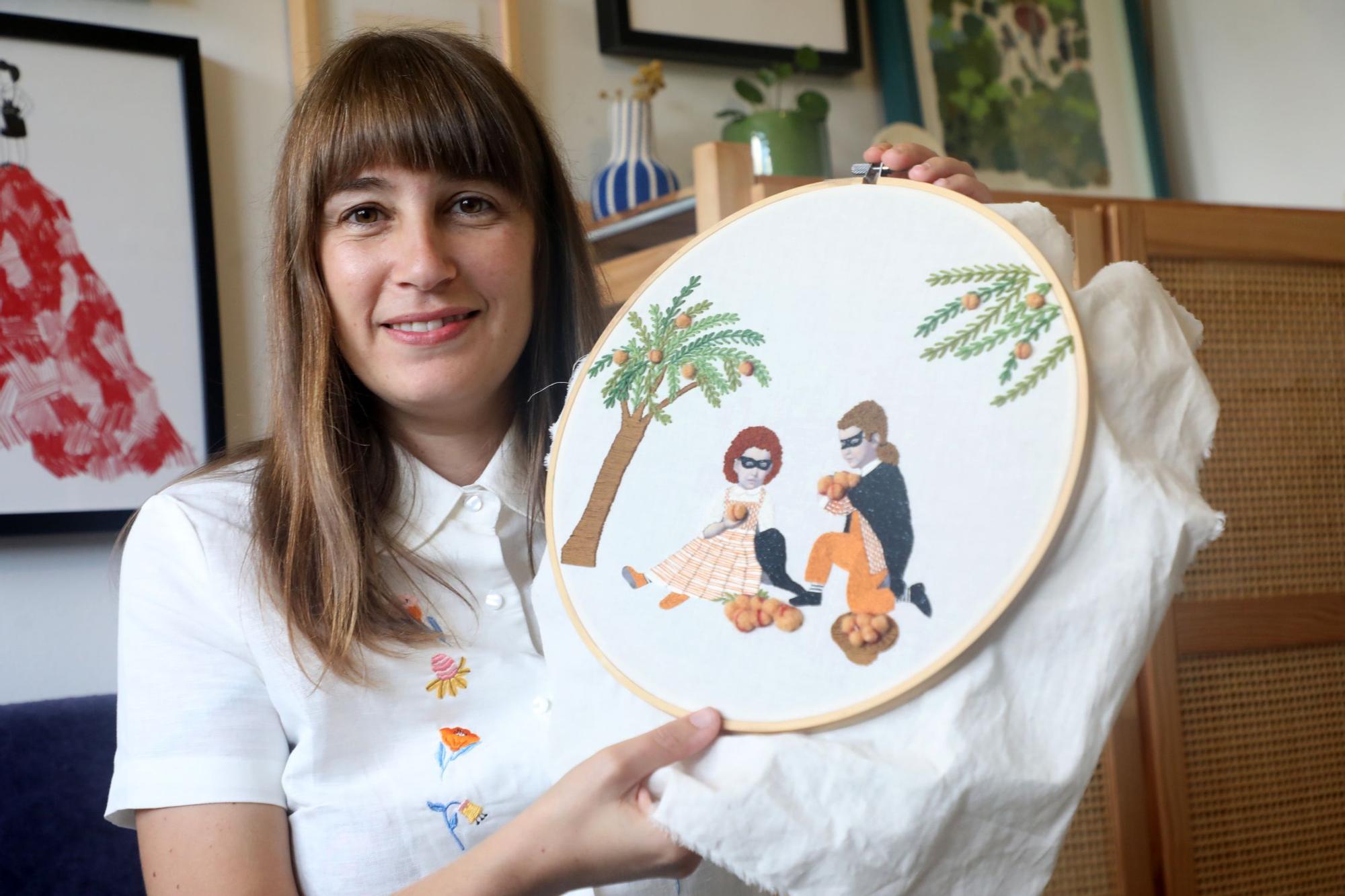 Fotogramas con hilo y tela Faro de Vigo