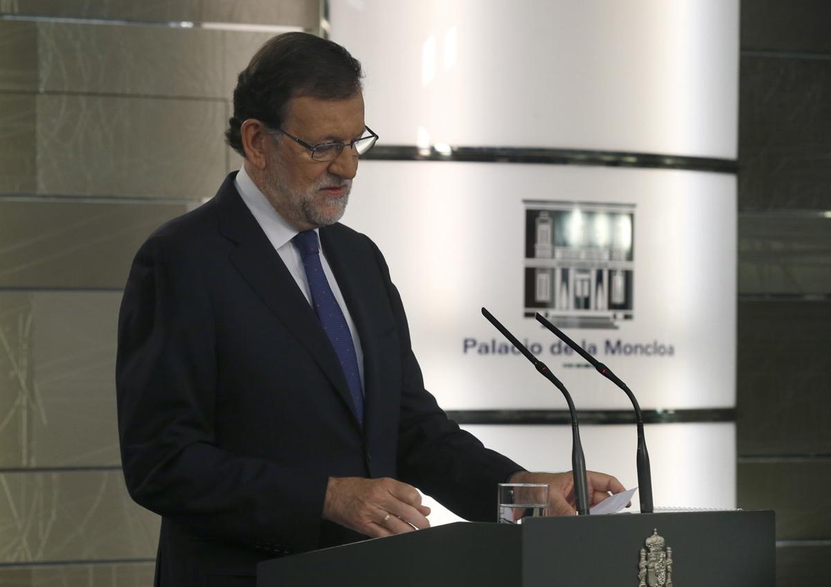 El presidente del Gobierno en funciones, Mariano Rajoy, en la Moncloa.