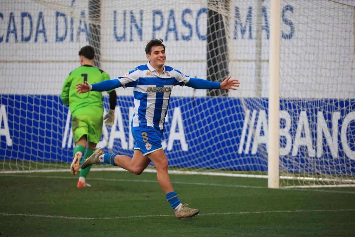 El Dépor juvenil vence al Hortaleza (3-1) y avanza en la Copa del Rey