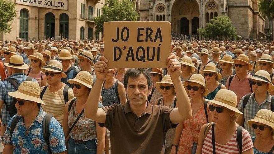 Una imágen de 'Sóllerland', la impactante campaña contra la saturación en Sóller