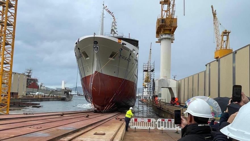 Botadura del &#039;Hadassa Bay&#039;, el mayor pesquero con matrícula de Vigo construido en casi 40 años