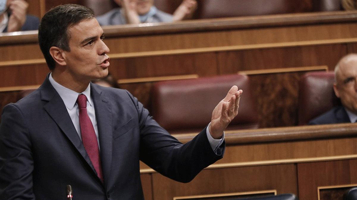 El presidente del Gobierno, Pedro Sánchez, en el Congreso, el pasado 22 de julio