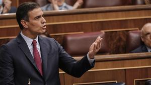 El presidente del Gobierno, Pedro Sánchez, en el Congreso, el pasado 22 de julio.