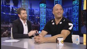 Pablo Motos, con el actor estadounidense Vin Diesel, en el programa de Antena 3 ’El hormiguero’.