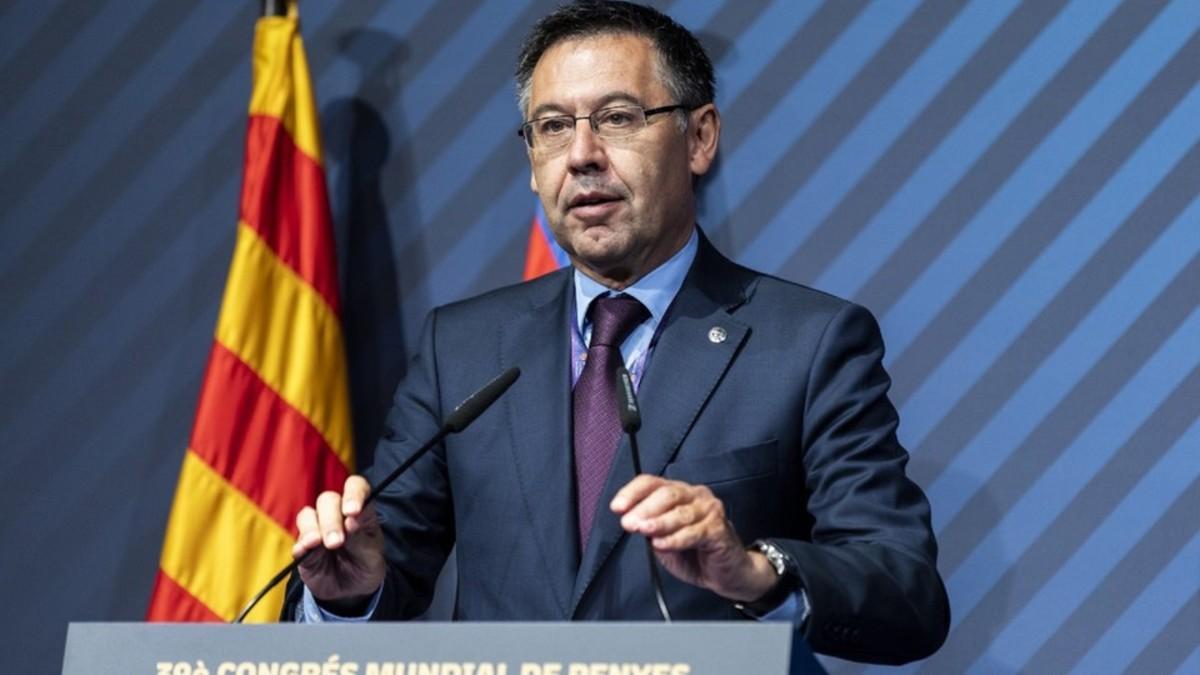 Josep Maria Bartomeu, durante su discurso.