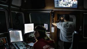 Primer aviso del Ejército de Israel al Open Arms a través del canal de emergencia marítimo cuando la flotilla estaba en aguas internacionales