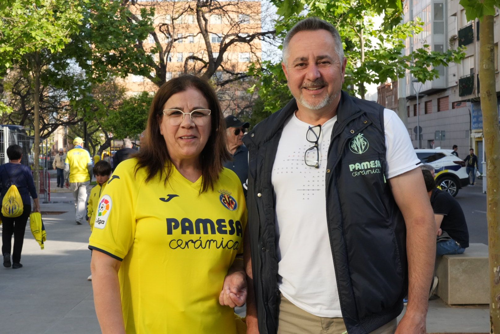 La afición del Villarreal en el partido contra el Espanyol en La Cerámica