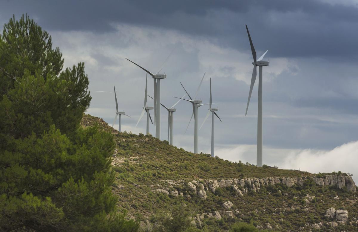 Molinos de un parque eólico donde se genera electricidad a partir de la energía del viento.