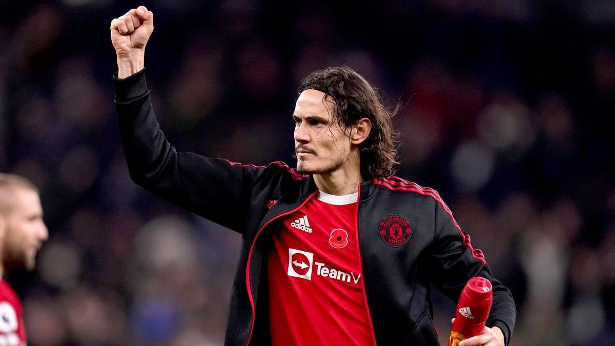 Cavani en el Manchester United.