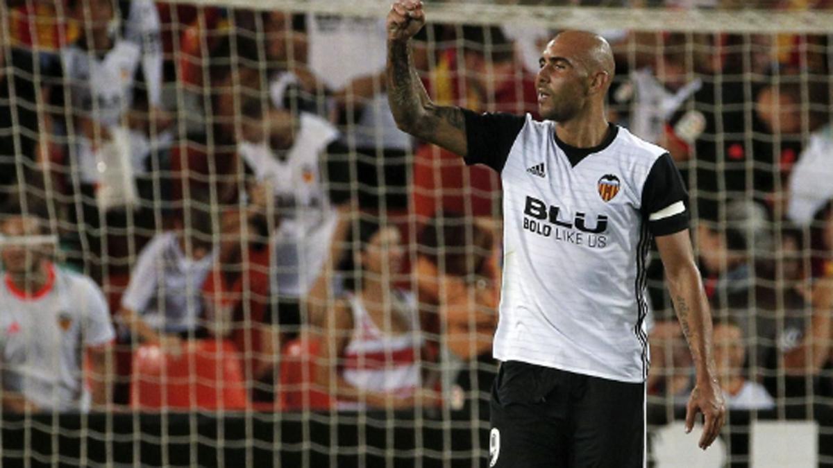 Simone Zaza celebra el 1-0 frente a la UD Las Palmas