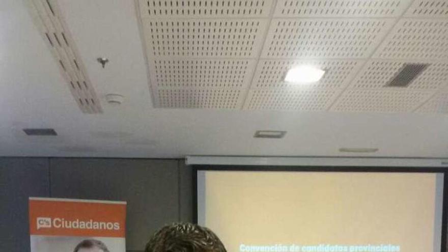 Fran Hervías, secretario de Organización de Ciudadanos, y José Antonio Requejo en la convención celebrada ayer en Madrid.