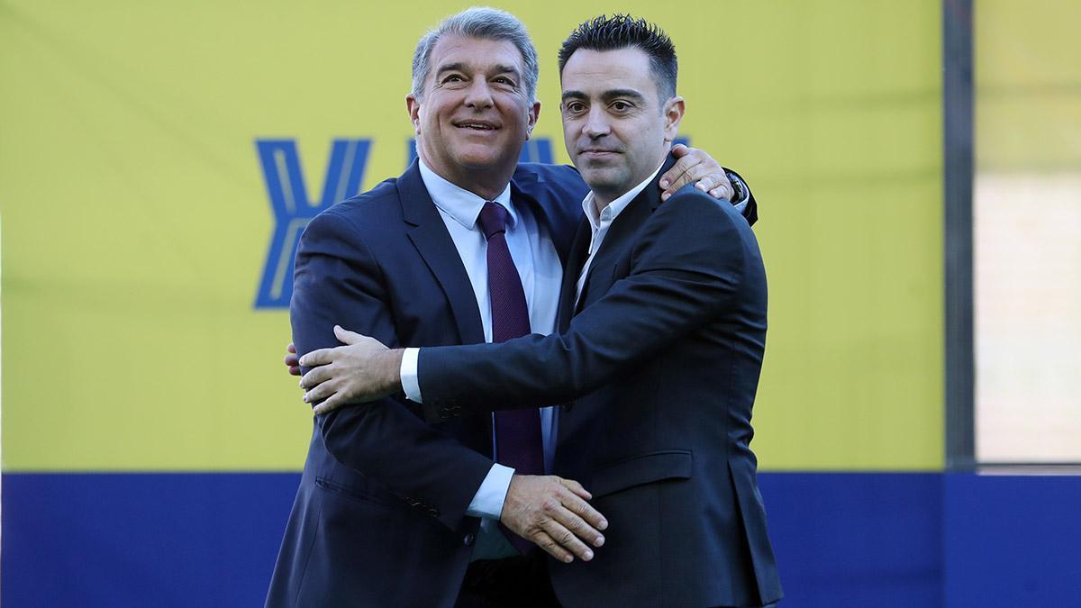 Laporta, junto a Xavi