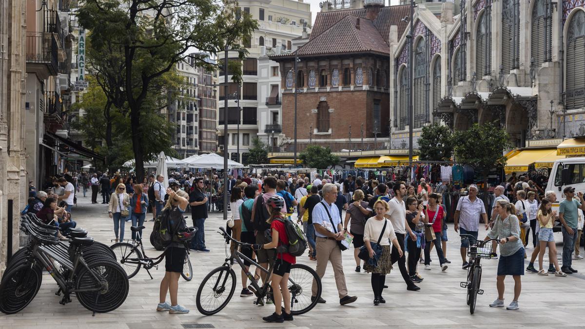 Imagen de la plaça del Mercat. 