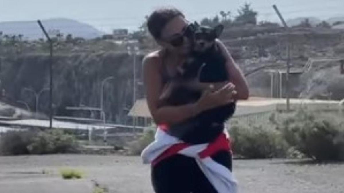 Reencuentro de la perrita Lucy con su dueña