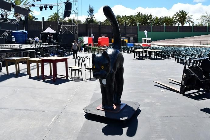 04/04/2019 TELDE.  Montaje del escenario del Carnaval de Telde en el parque Urbano de San Juan.  Fotógrafa: YAIZA SOCORRO.  | 04/04/2019 | Fotógrafo: Yaiza Socorro