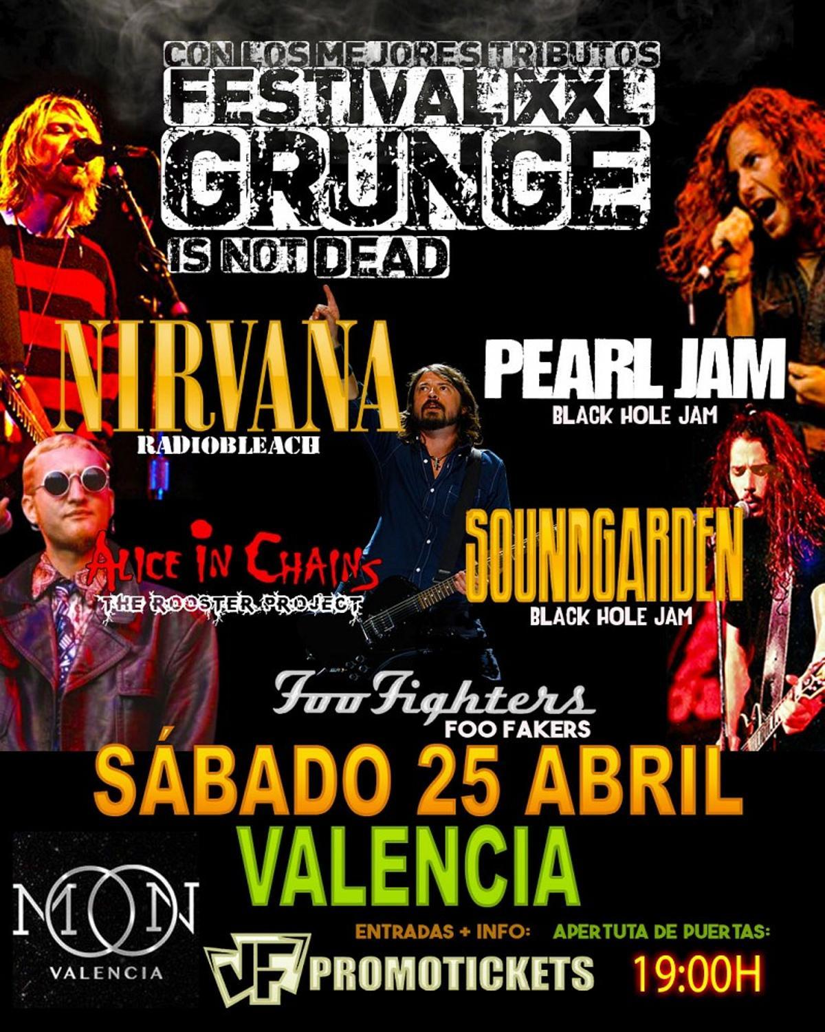 Festival Grunge que llegará a la Sala Moon.
