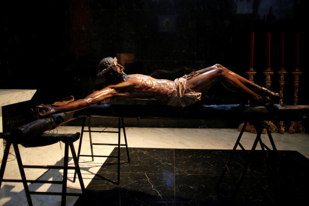 Statue of Christ of Mena is seen inside a chapel ...